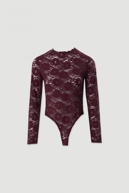 Body de renda floral