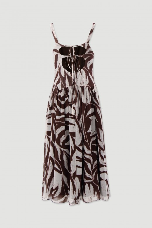 Fluid midi dress with print Fluid midi dress with print