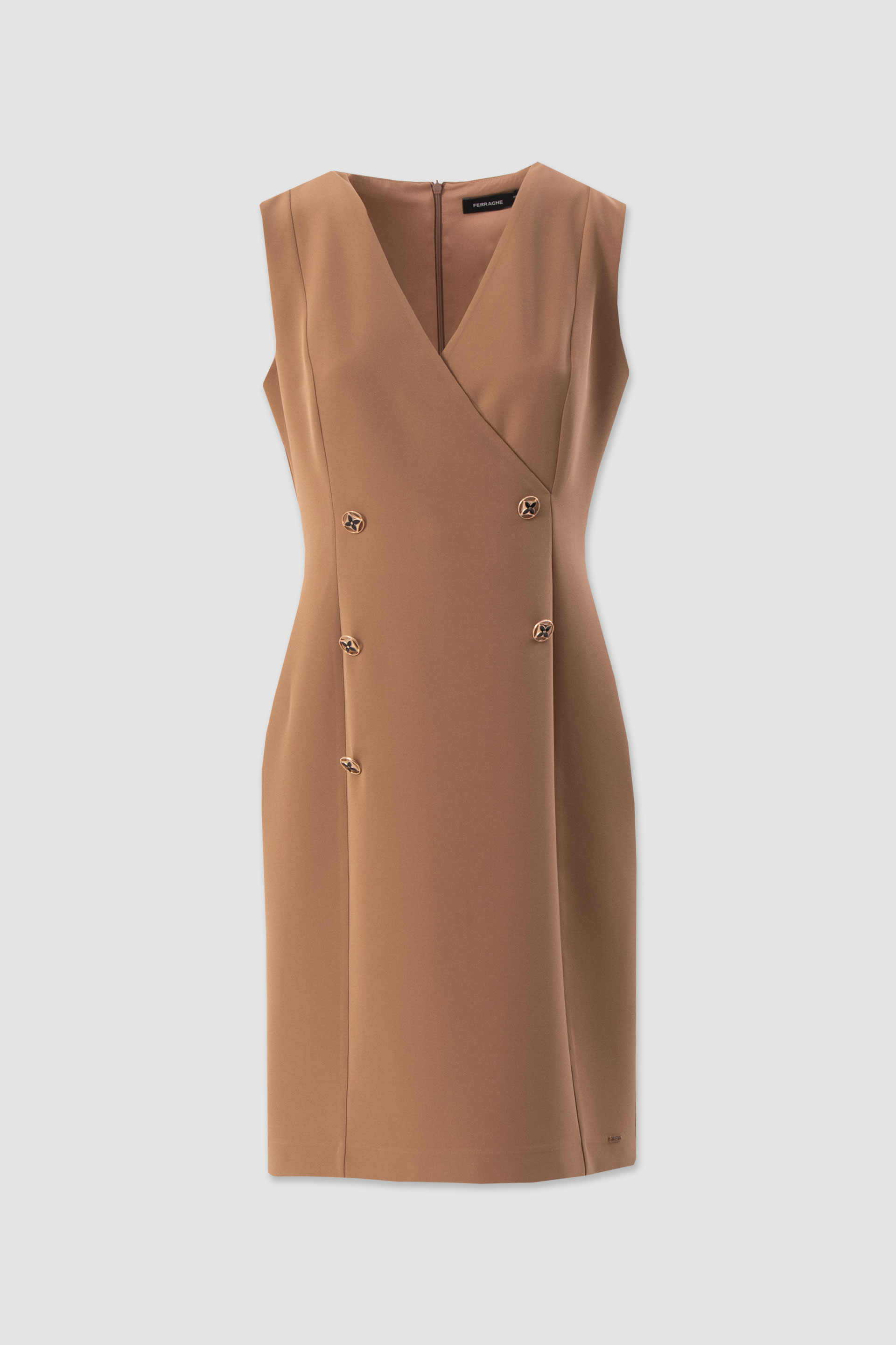 Short dress with gold buttons