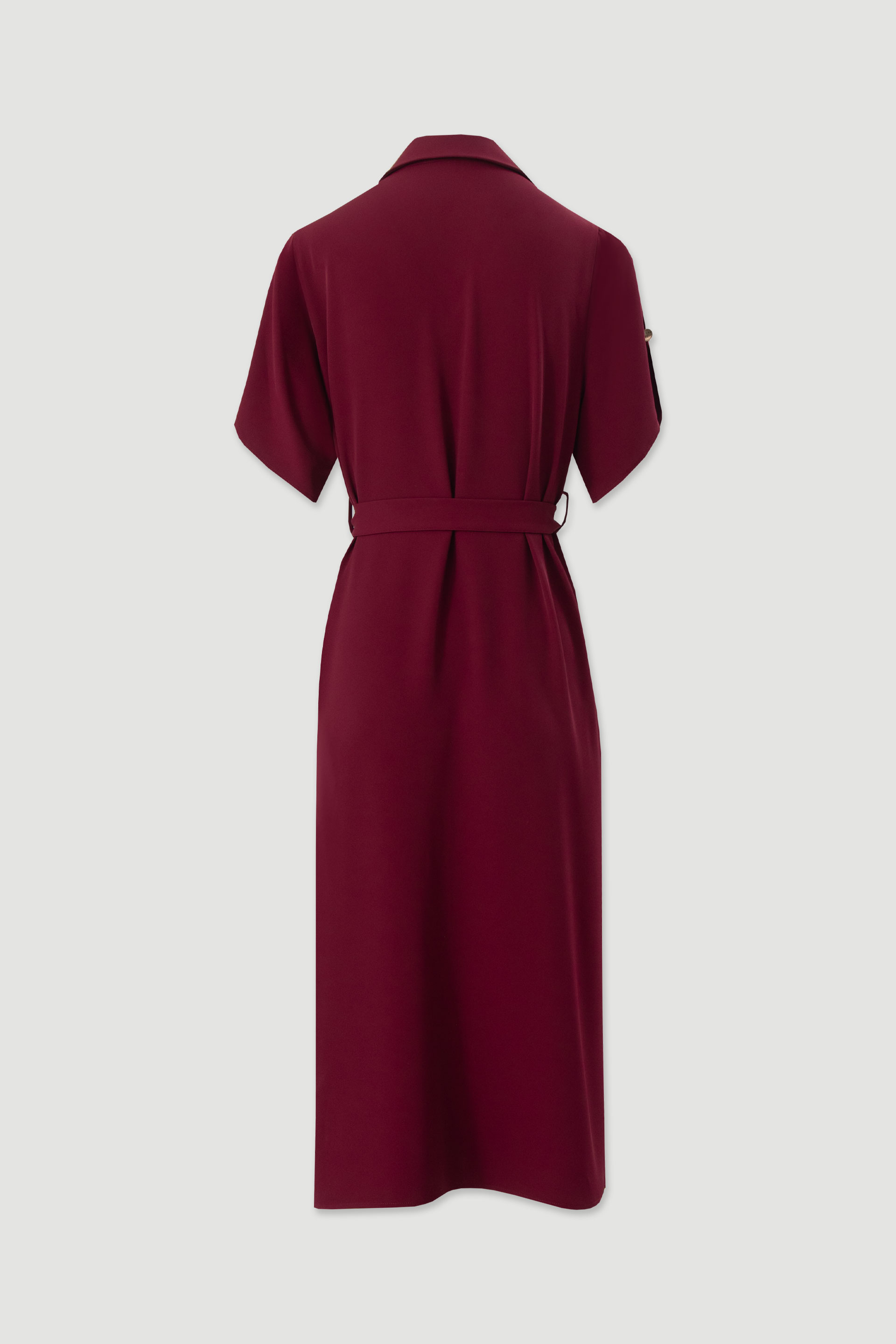 Fluid midi dress with belt