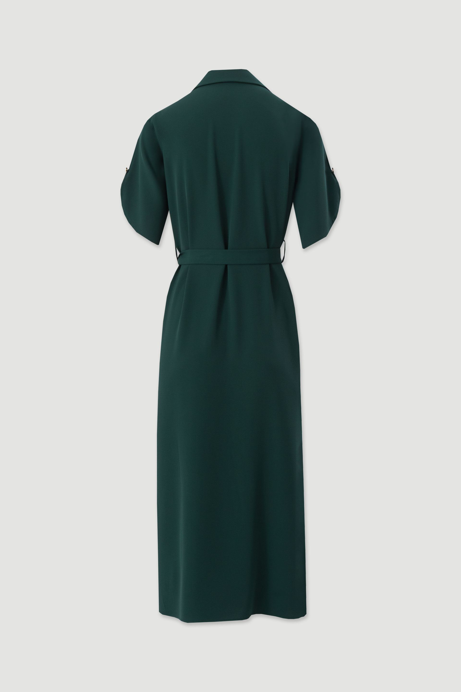 Fluid midi dress with belt