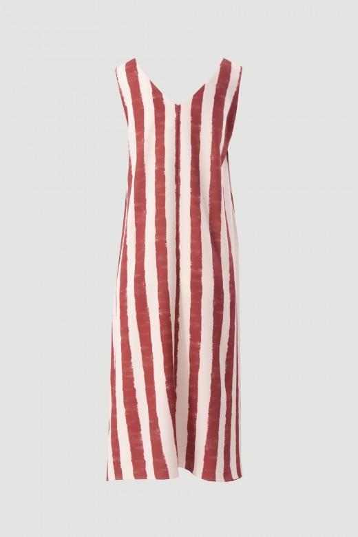 Printed midi dress with gold detail straps Printed midi dress with gold detail straps