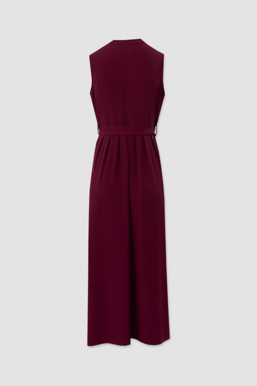 Fluid midi dress with belt Fluid midi dress with belt