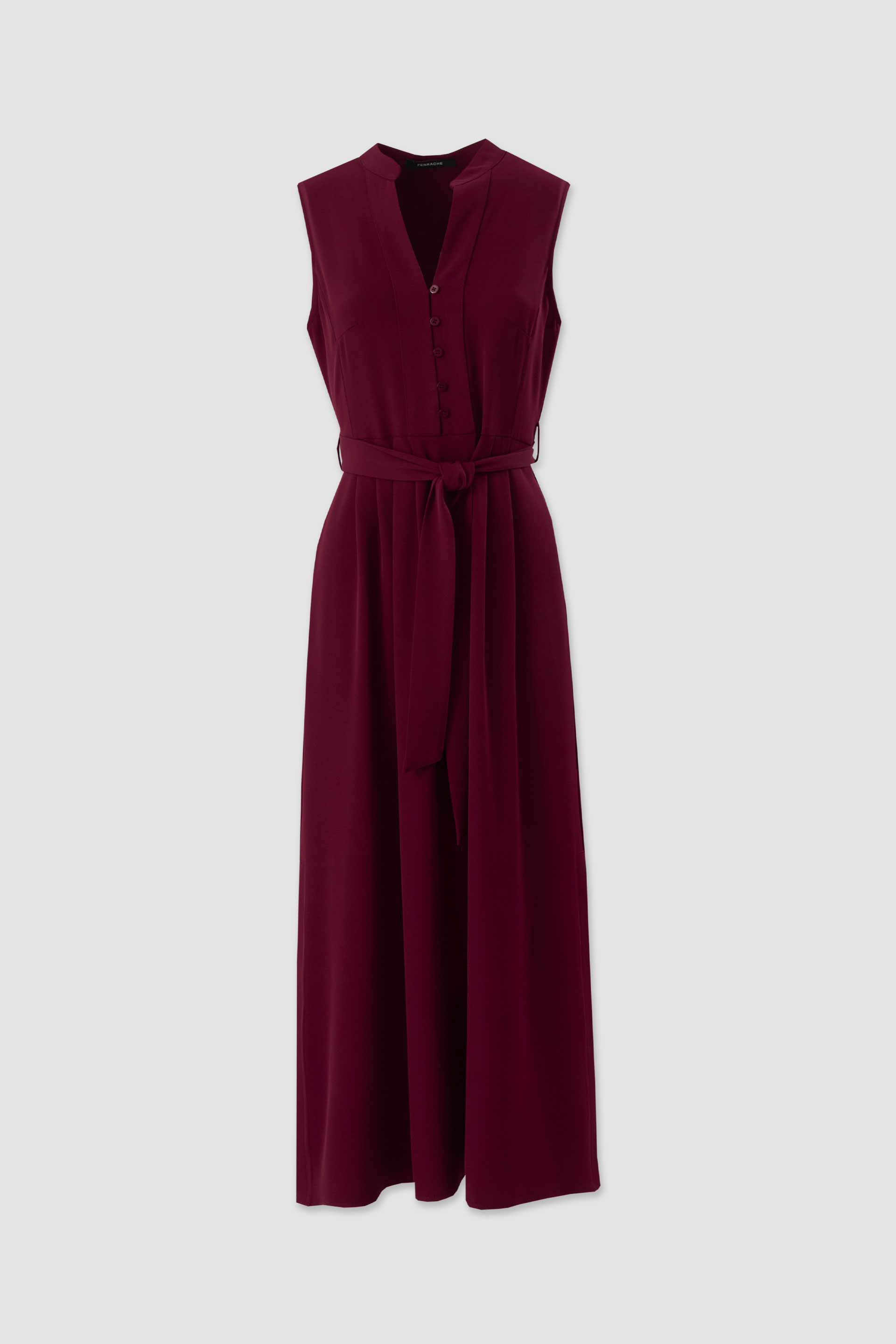 Fluid midi dress with belt