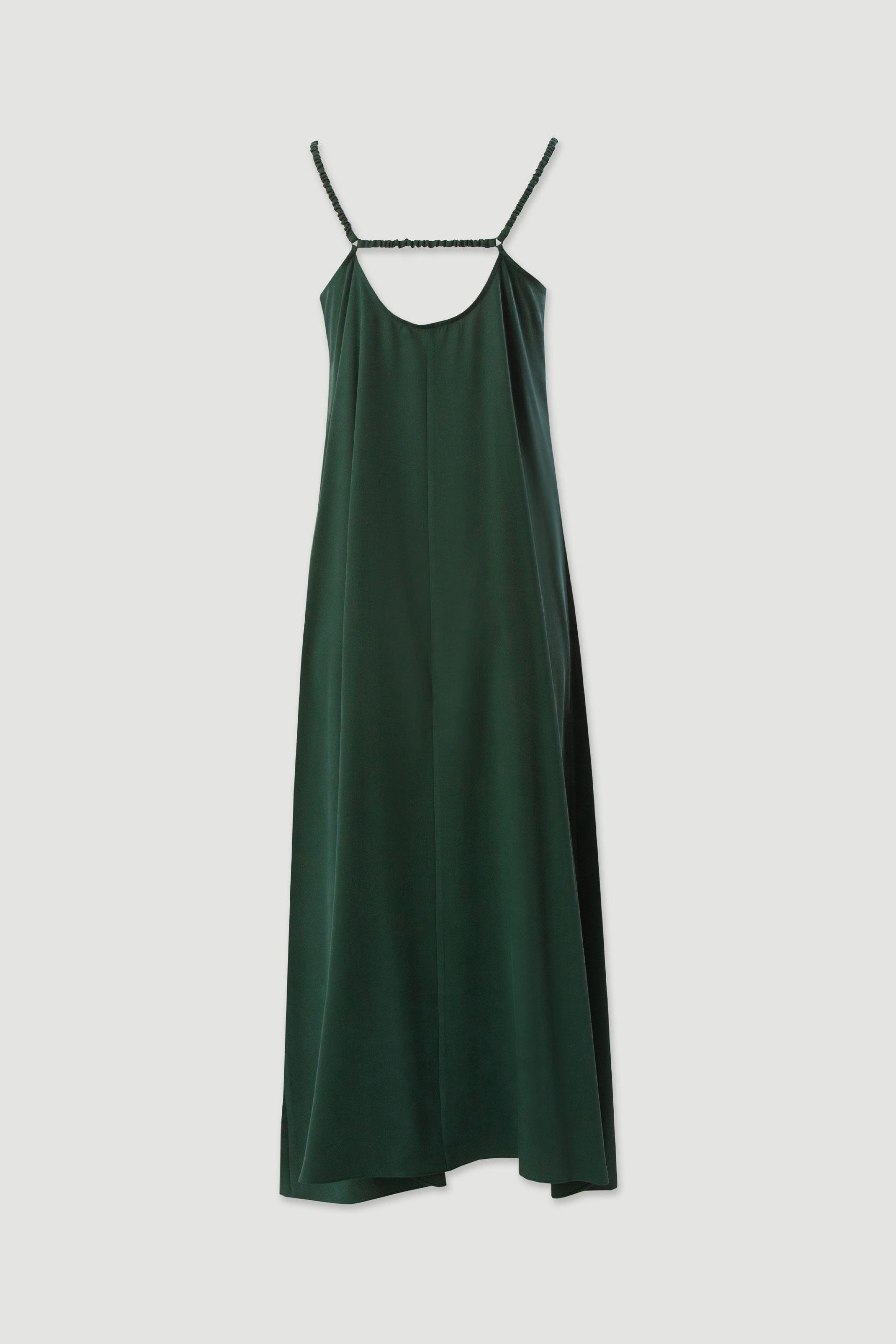 Vestido comprido fluido com alças finas