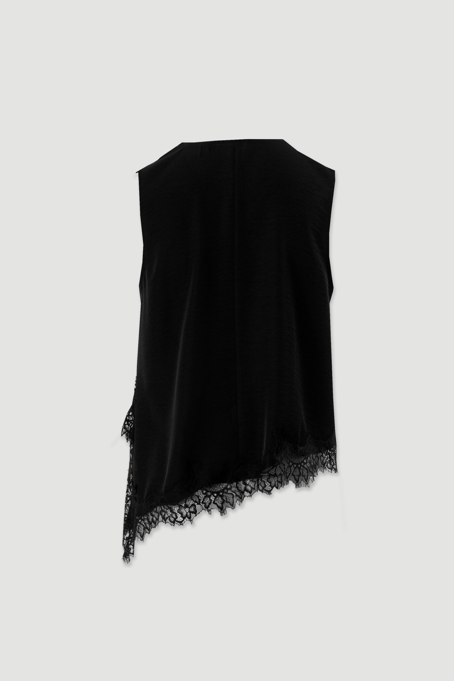 Asymmetric blouse with lace