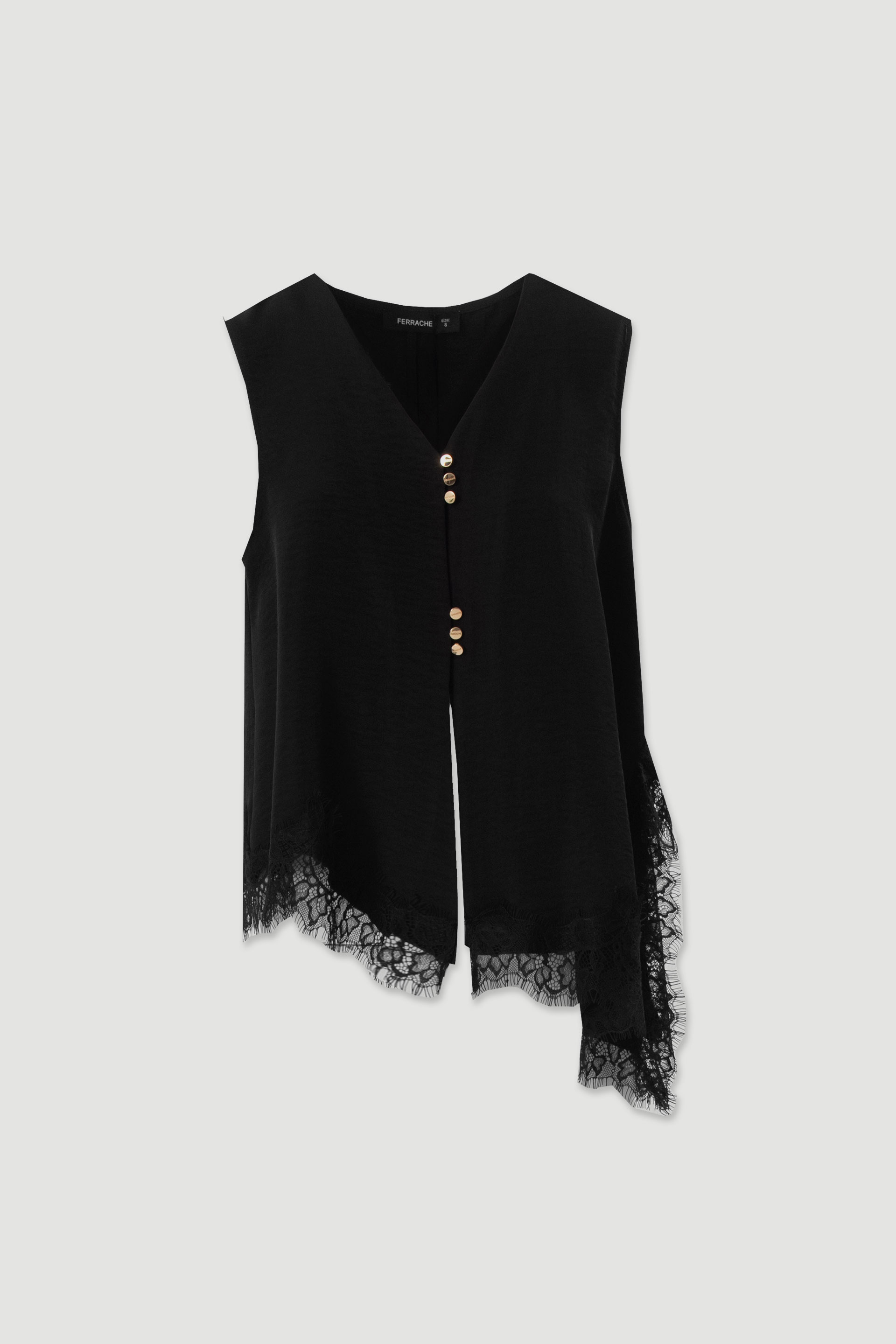 Asymmetric blouse with lace