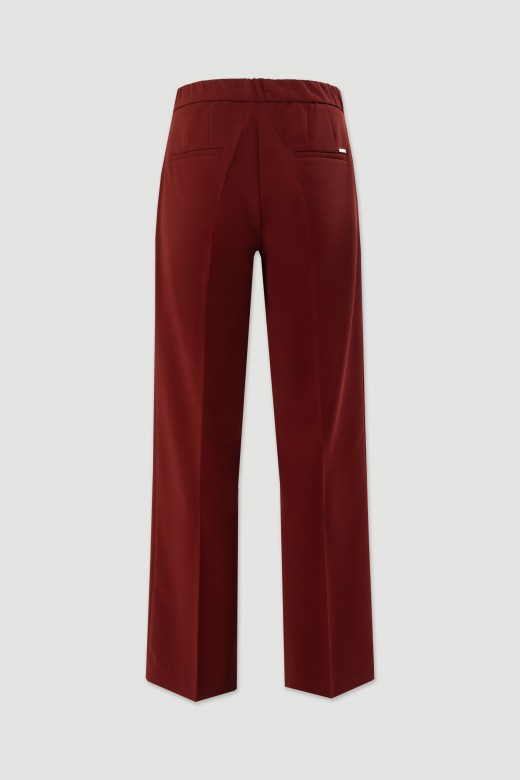 Straight trousers with customised elastic belt Straight trousers with customised elastic belt