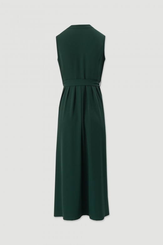 Fluid midi dress with belt Fluid midi dress with belt