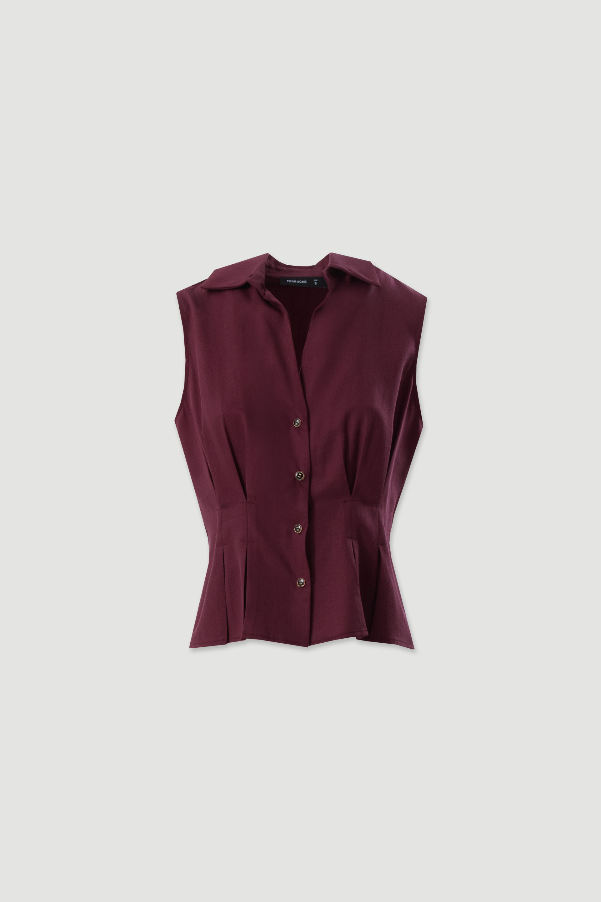 Blusa cintada sem mangas