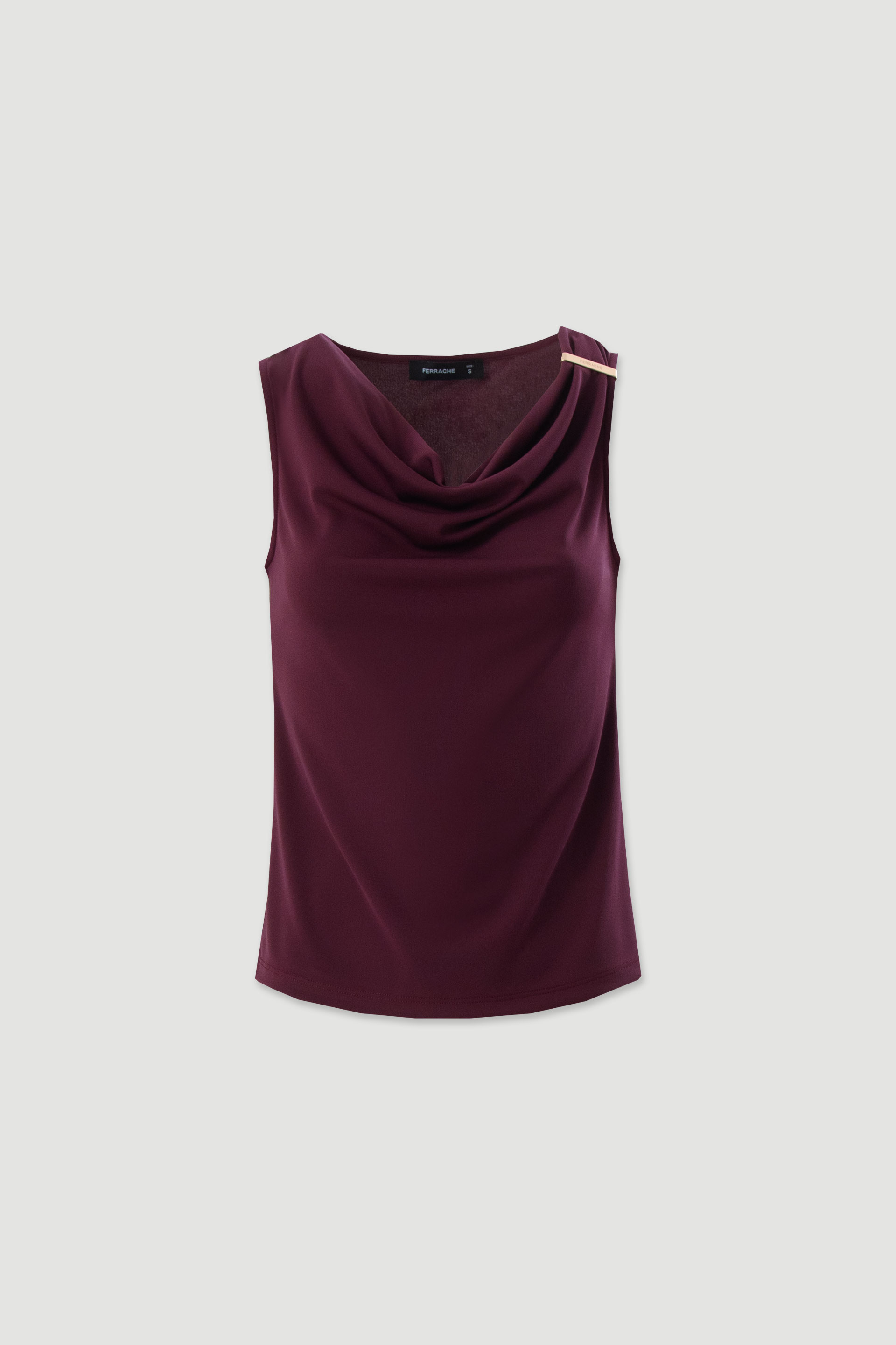 Lycra knit top with draped neckline