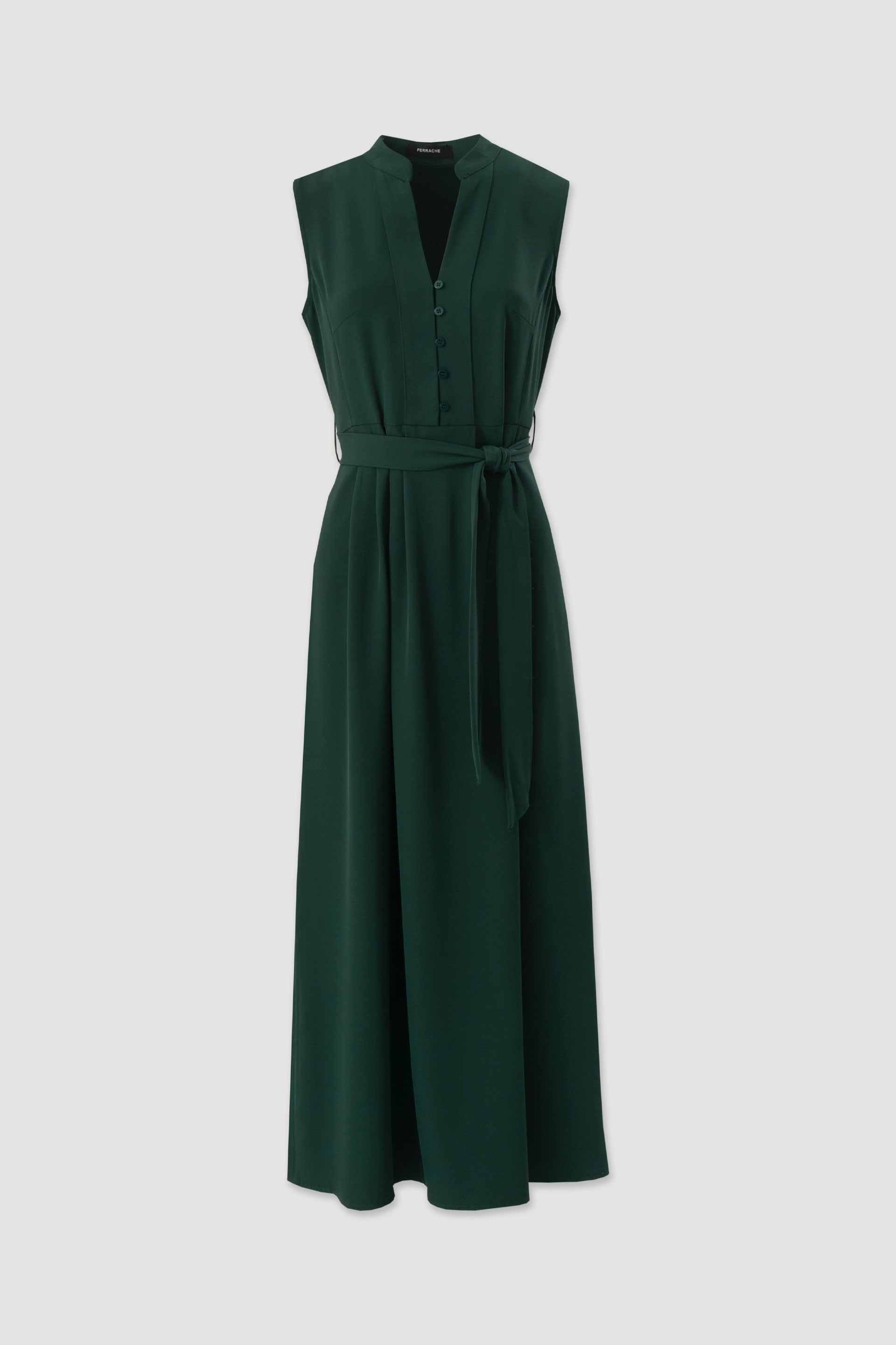 Fluid midi dress with belt