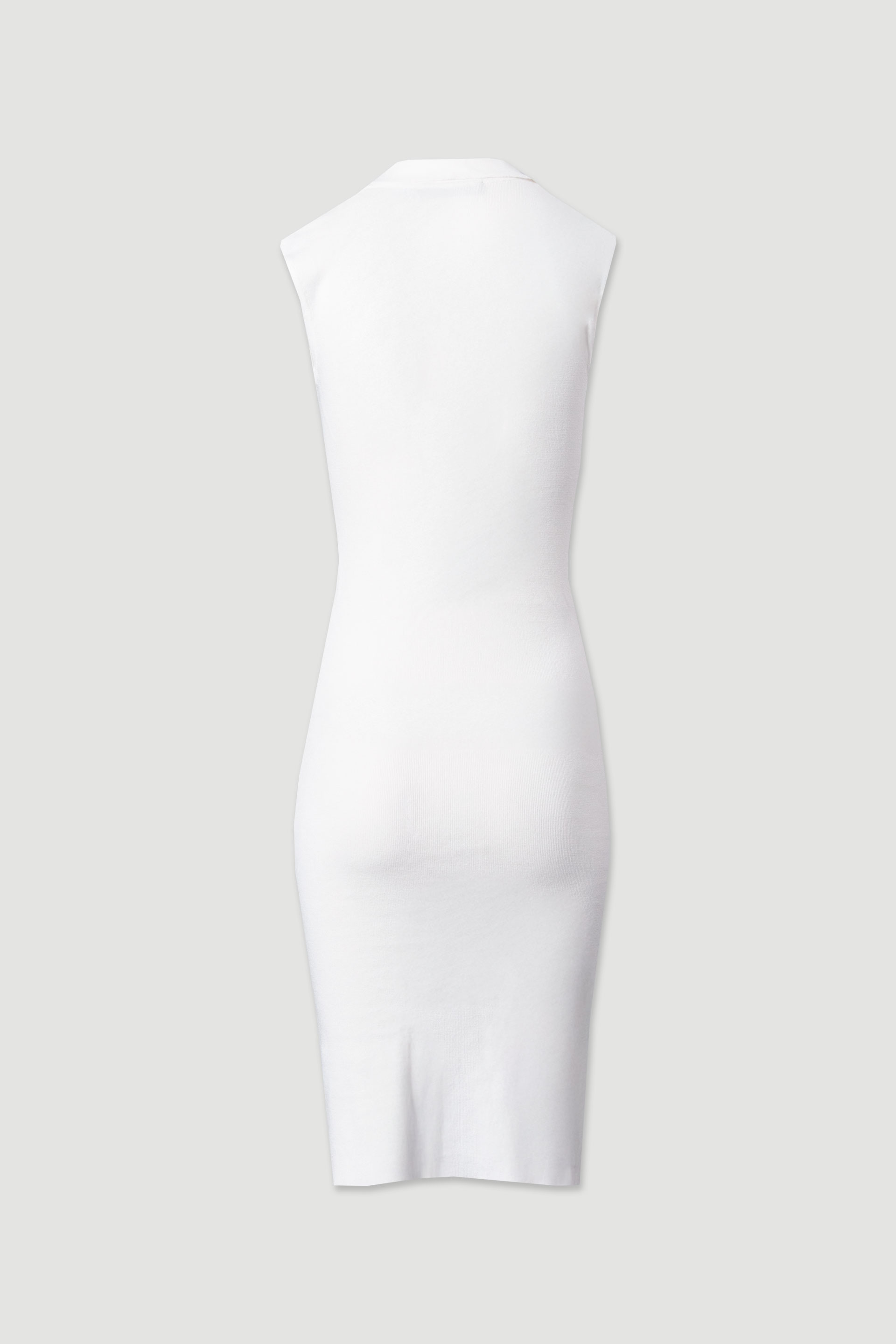 Midi knit dress with ruching and metallic buttons