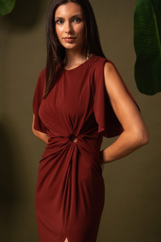 Long draped dress with cut-out detail Long draped dress with cut-out detail