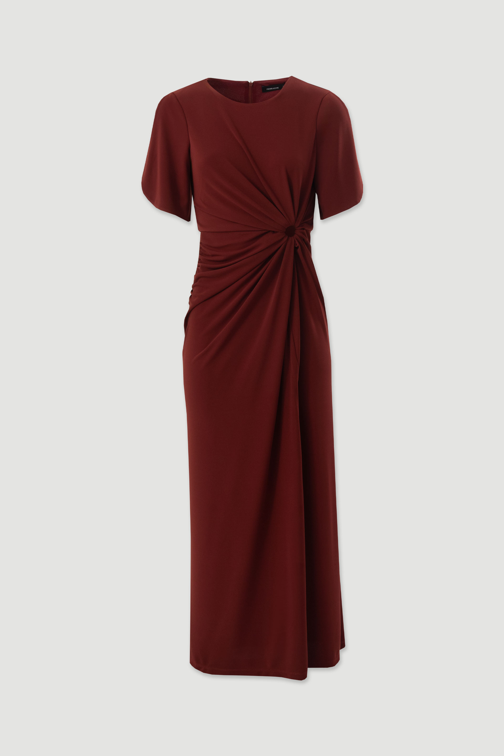 Long draped dress with cut-out detail