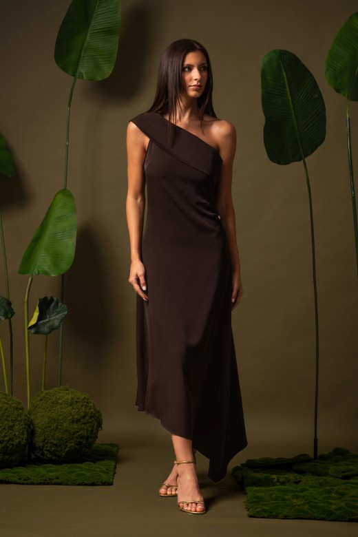 One-shoulder asymmetrical midi dress One-shoulder asymmetrical midi dress