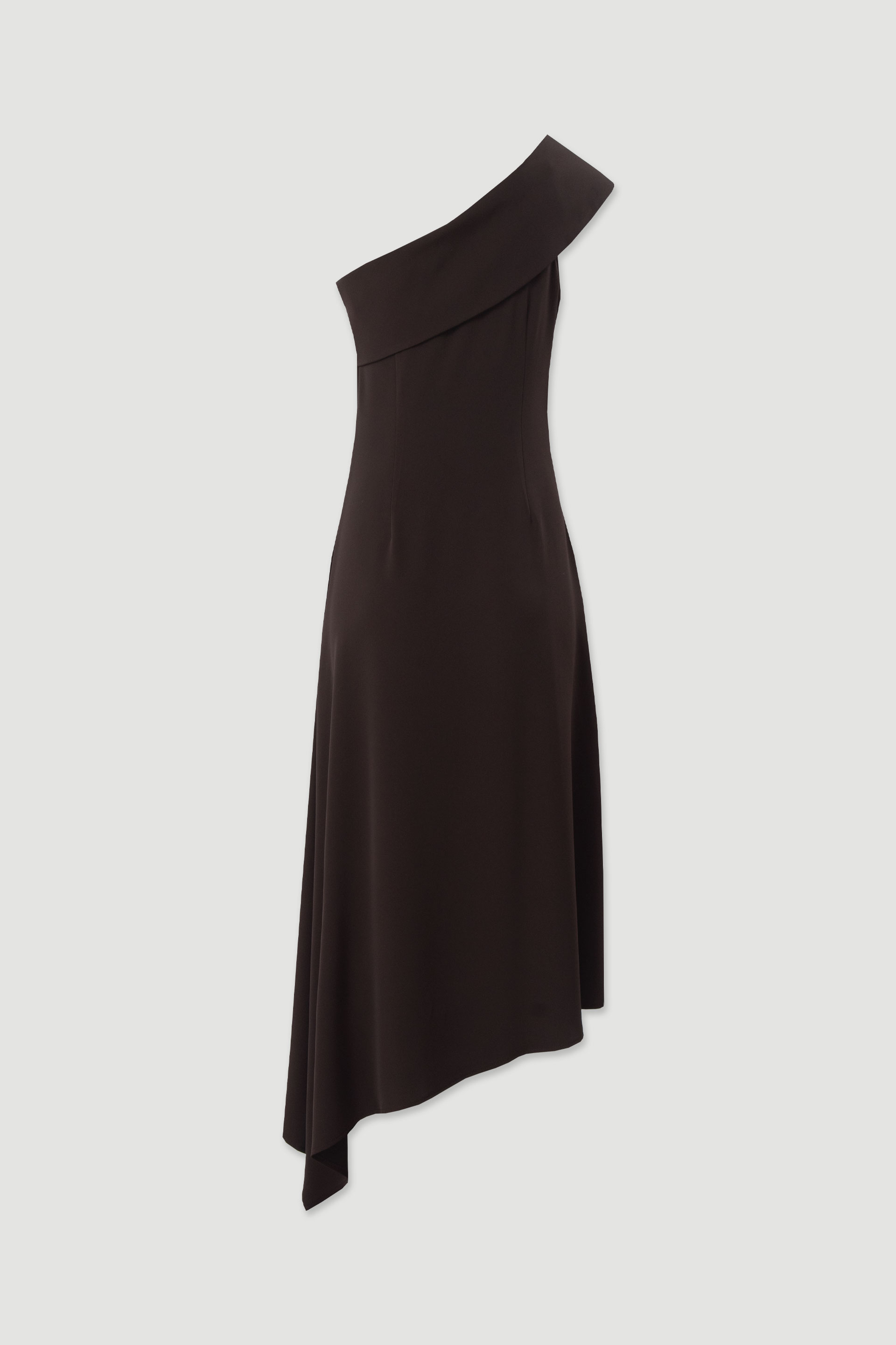 One-shoulder asymmetrical midi dress