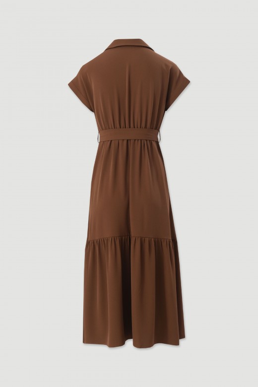 Midi shirt dress with belt Midi shirt dress with belt