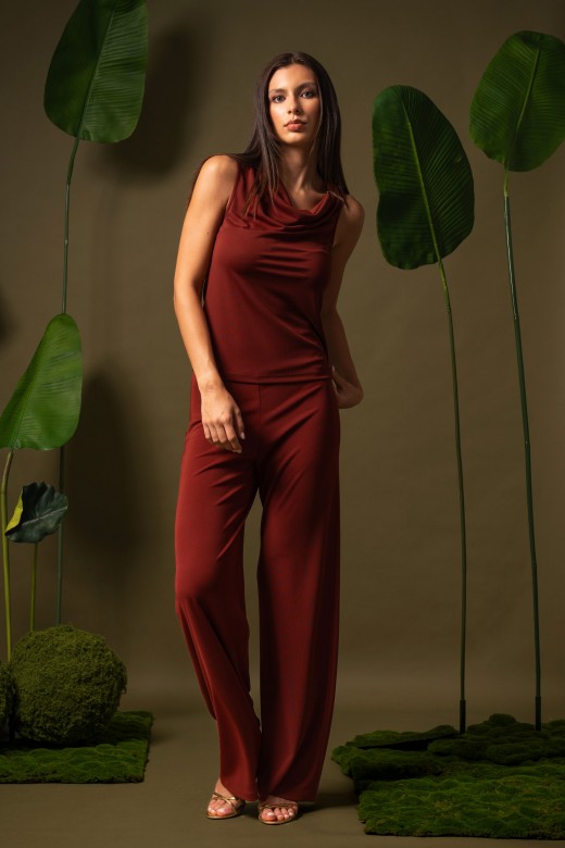 Lycra knit top with draped neckline Lycra knit top with draped neckline