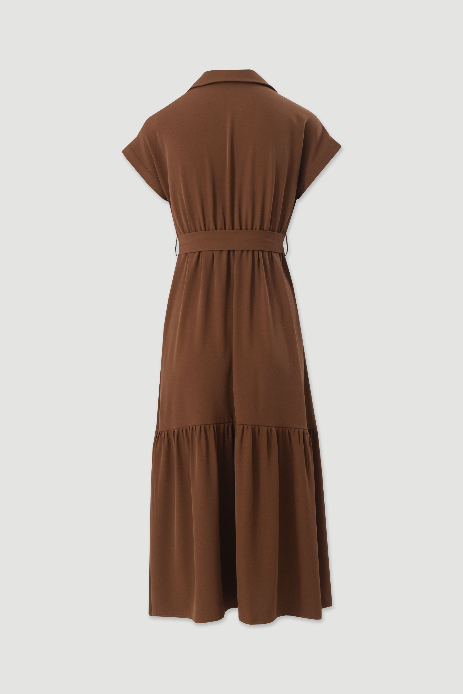 Midi shirt dress with belt