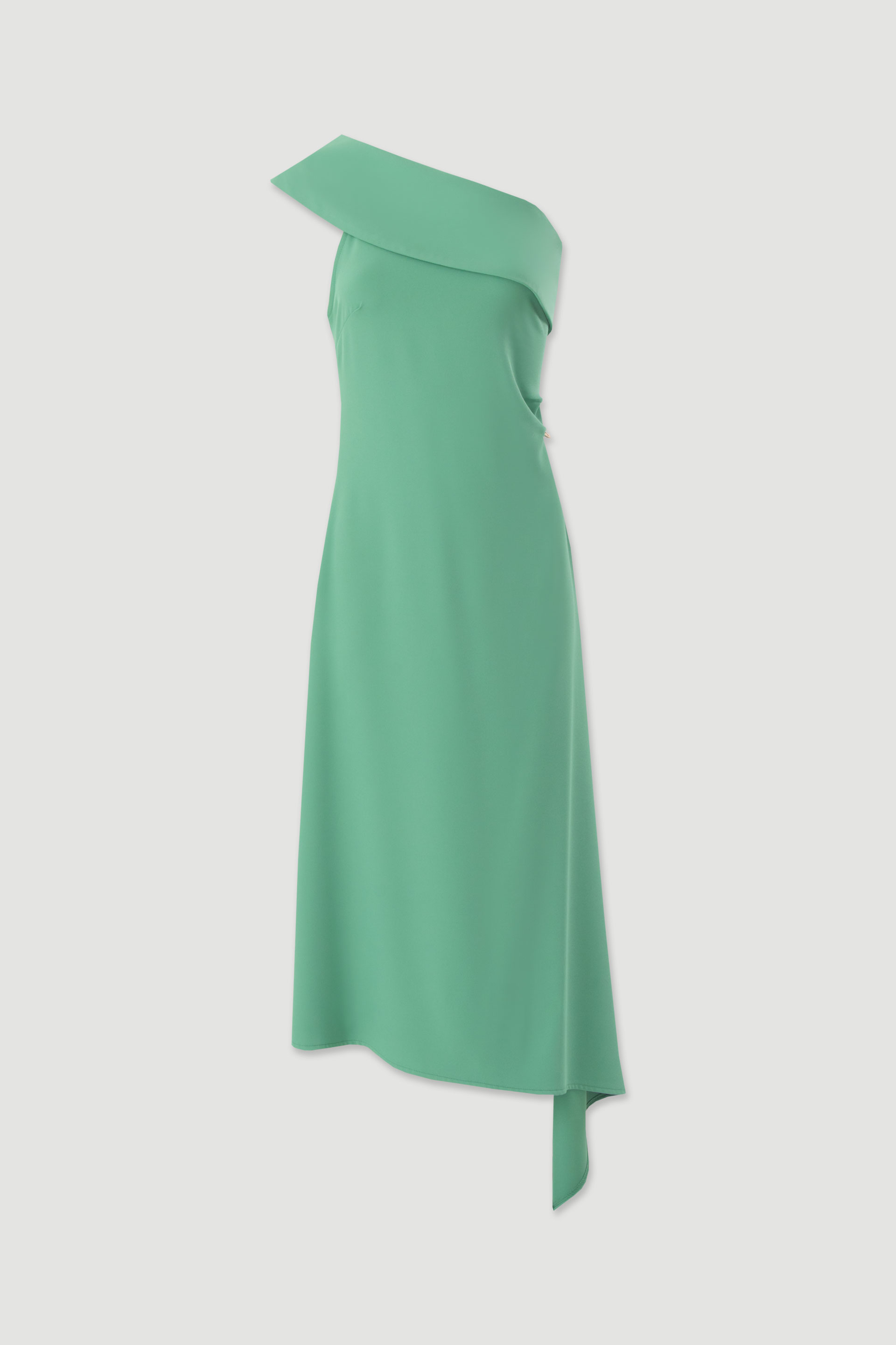 One-shoulder asymmetrical midi dress