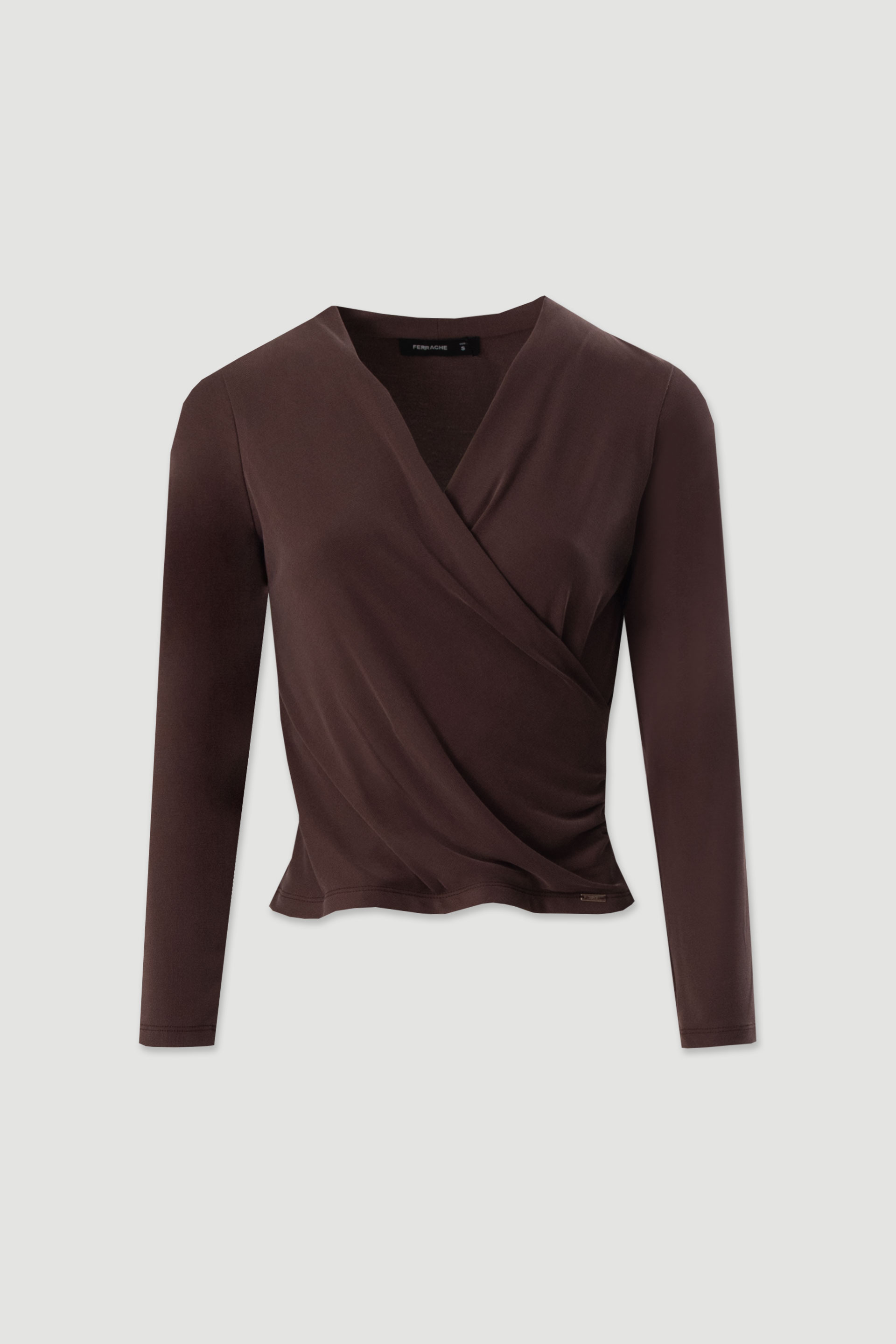 Knit top with crossover neckline