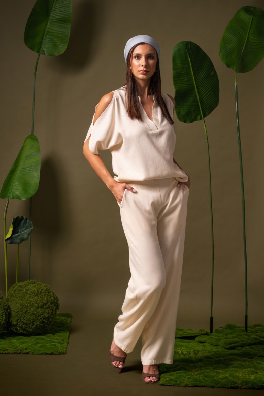 Straight-leg linen-blend trousers Straight-leg linen-blend trousers