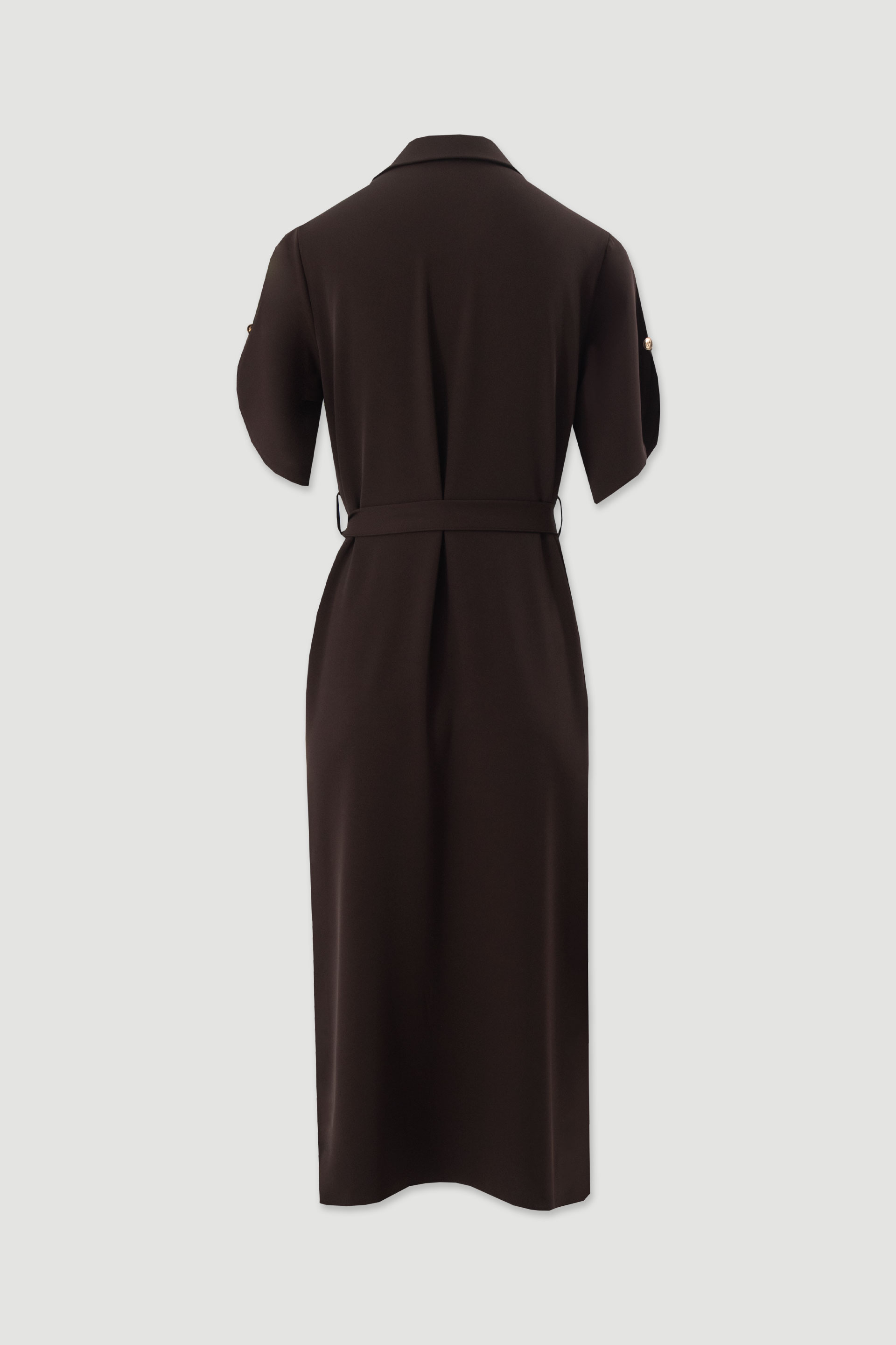Fluid midi dress with belt