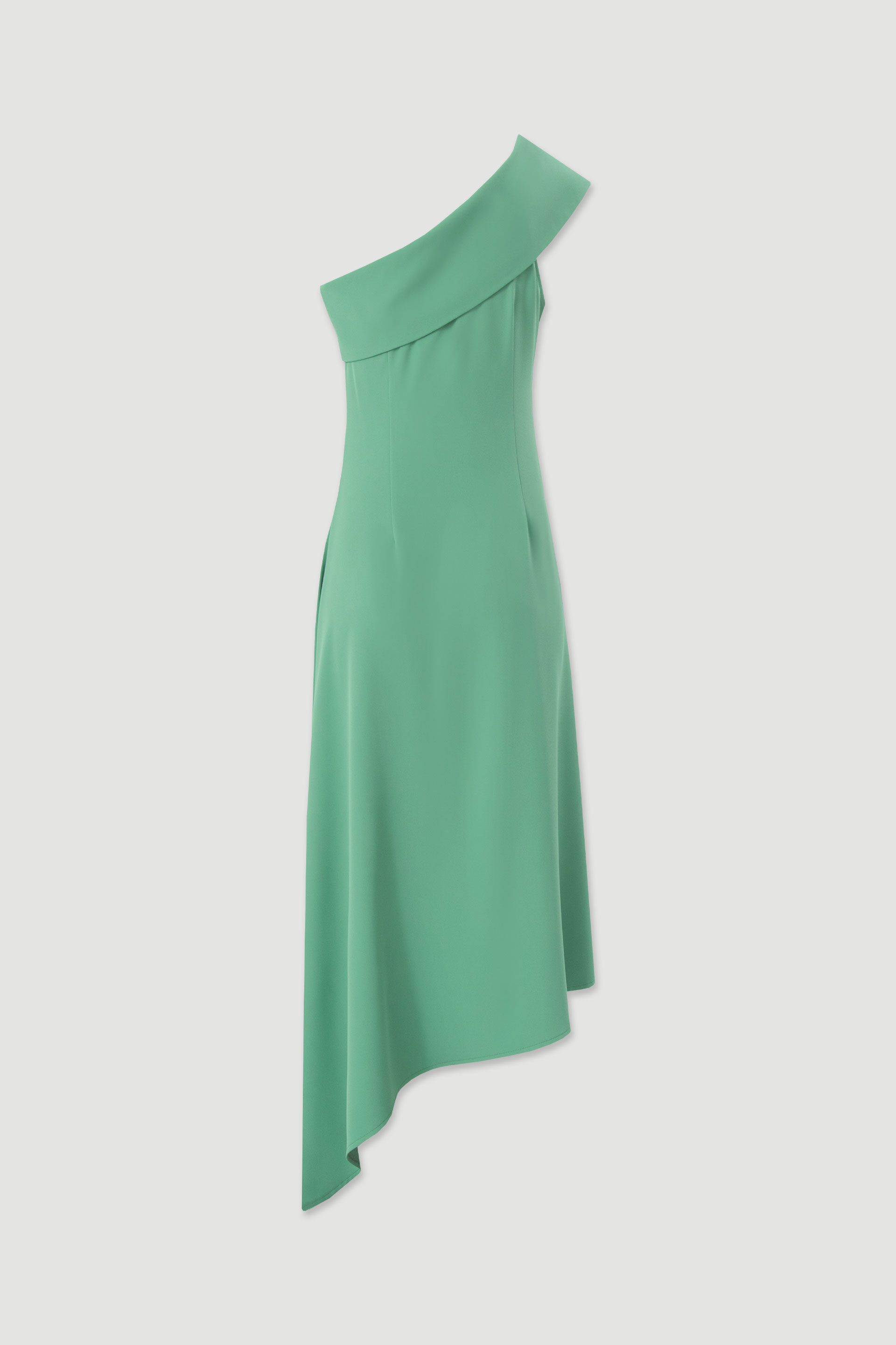 One-shoulder asymmetrical midi dress