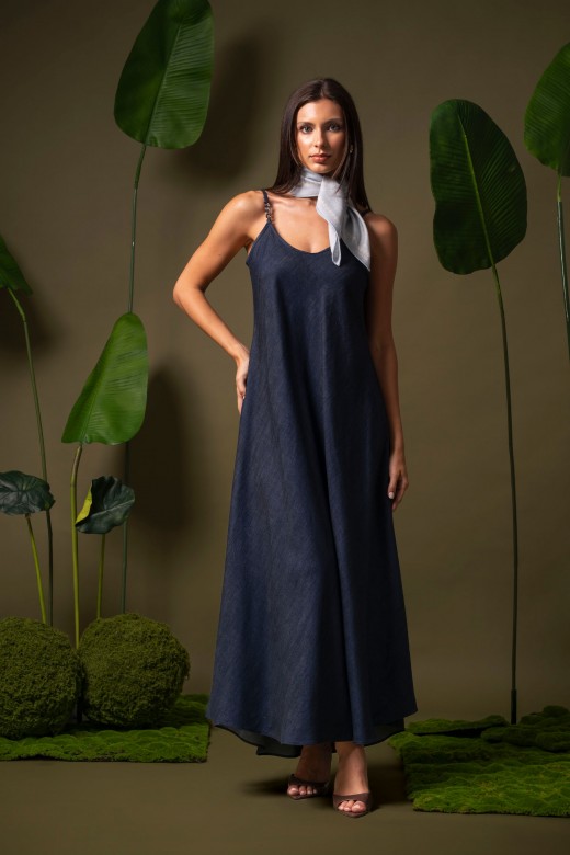Long dress with chain straps Long dress with chain straps