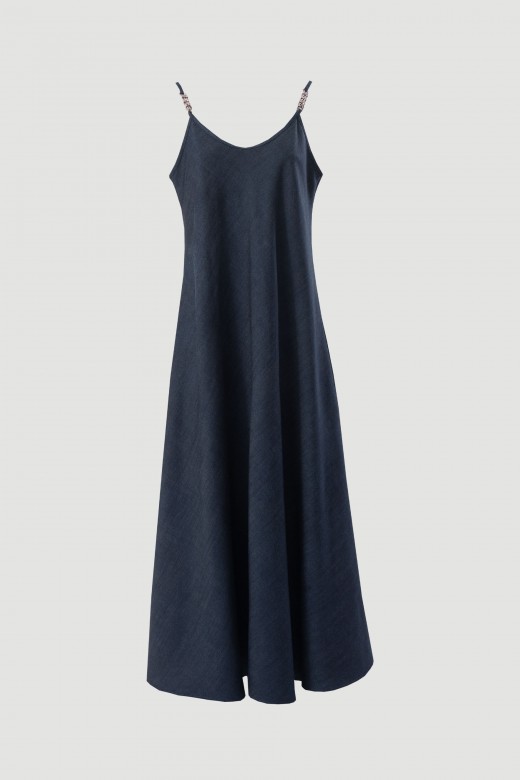 Long dress with chain straps Long dress with chain straps