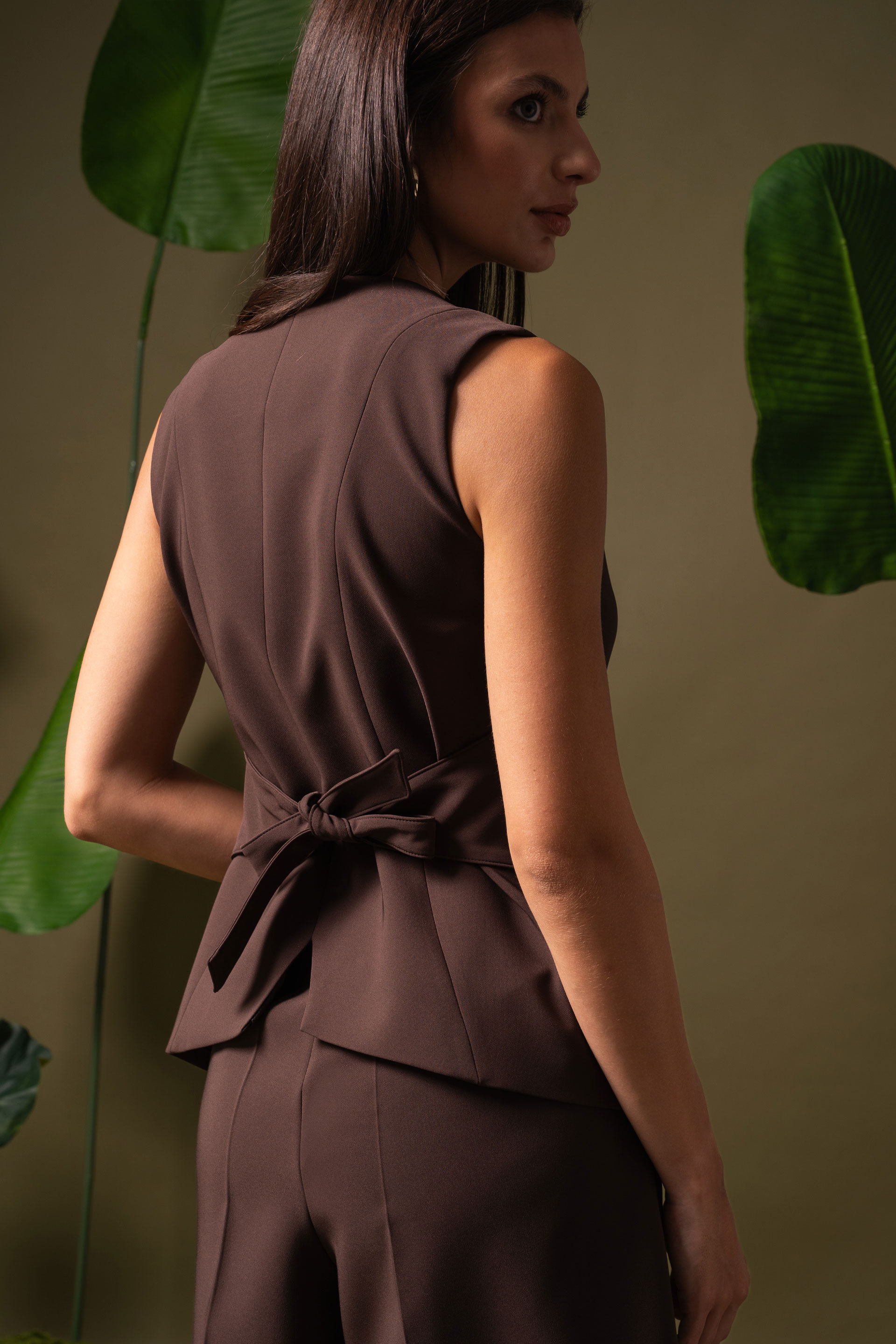 Tailored waistcoat with back tie