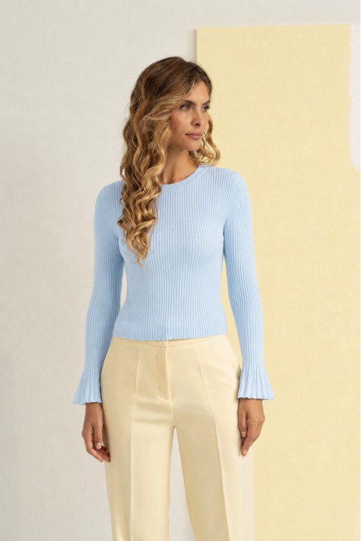 Ribbed knit sweater with flare sleeves Ribbed knit sweater with flare sleeves