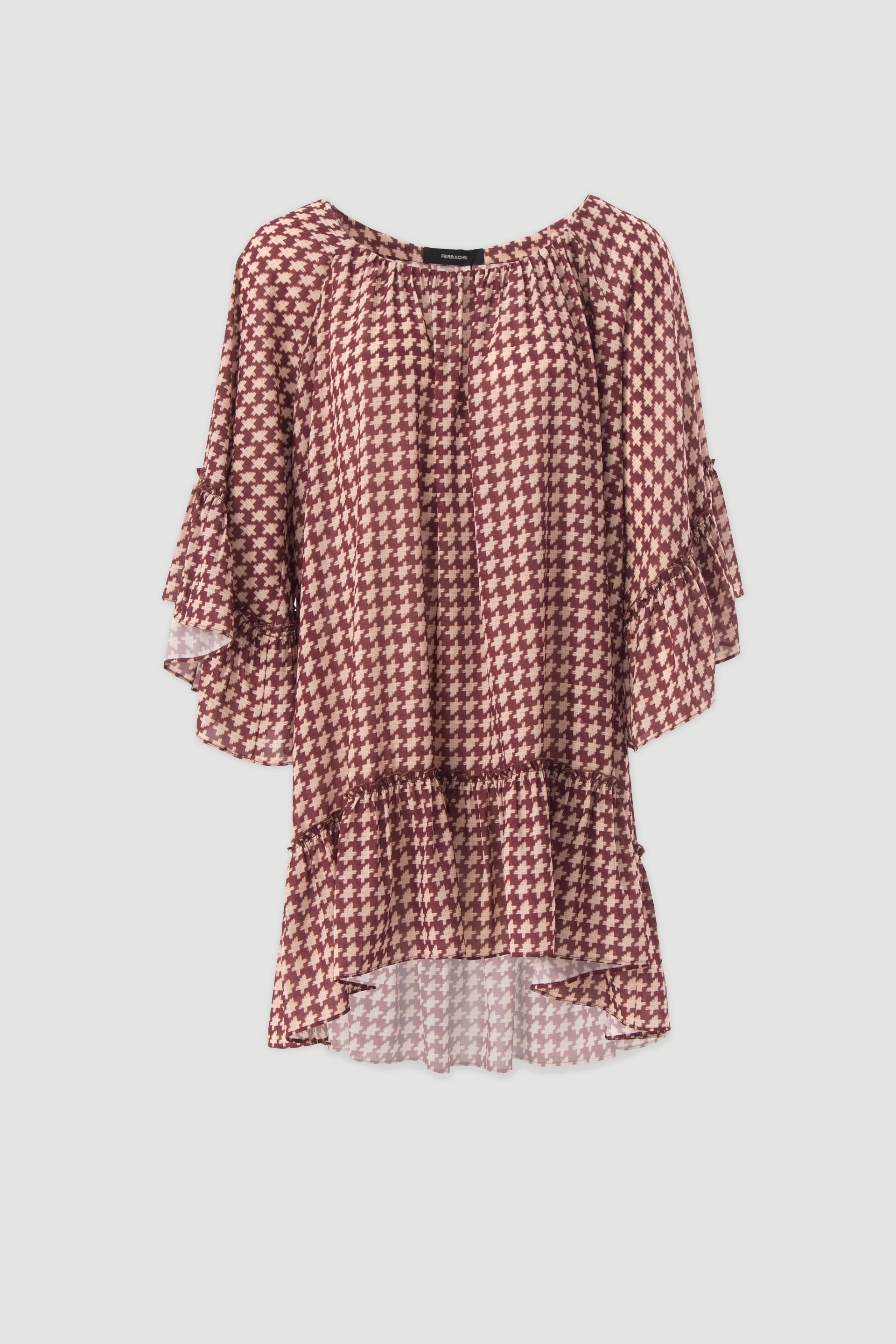 Printed tunic with ruffle hem