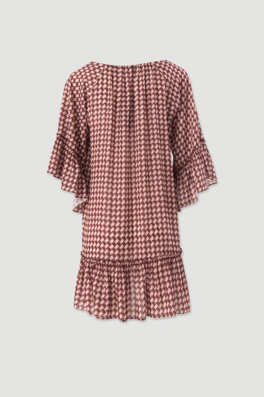 Printed tunic with ruffle hem Printed tunic with ruffle hem