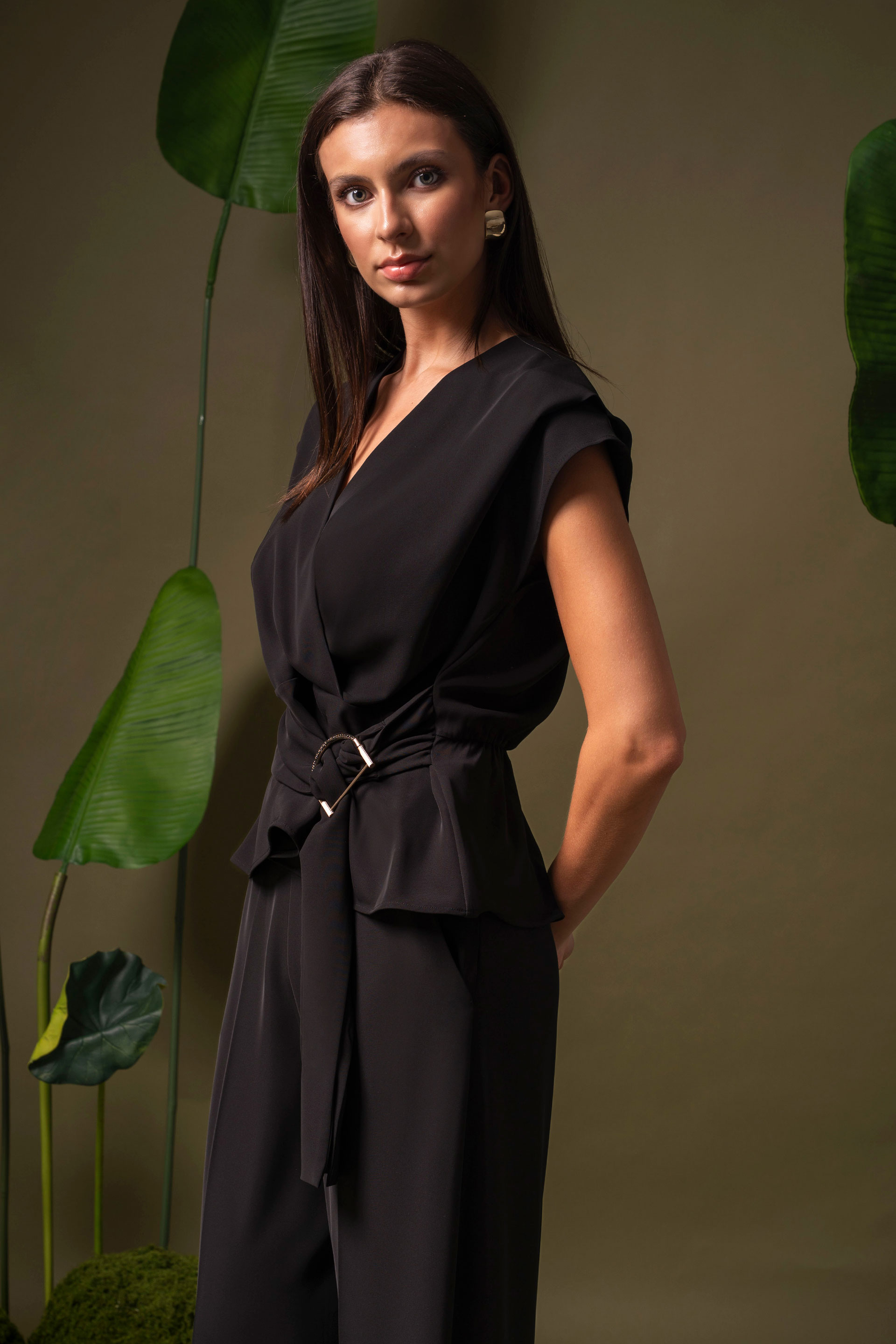 Wrap tunic with belt