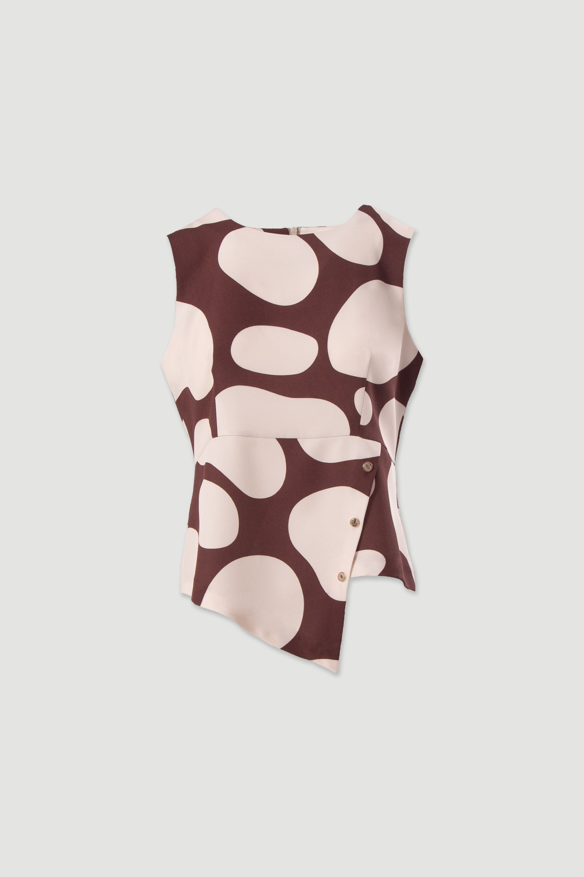 Asymmetric printed vest
