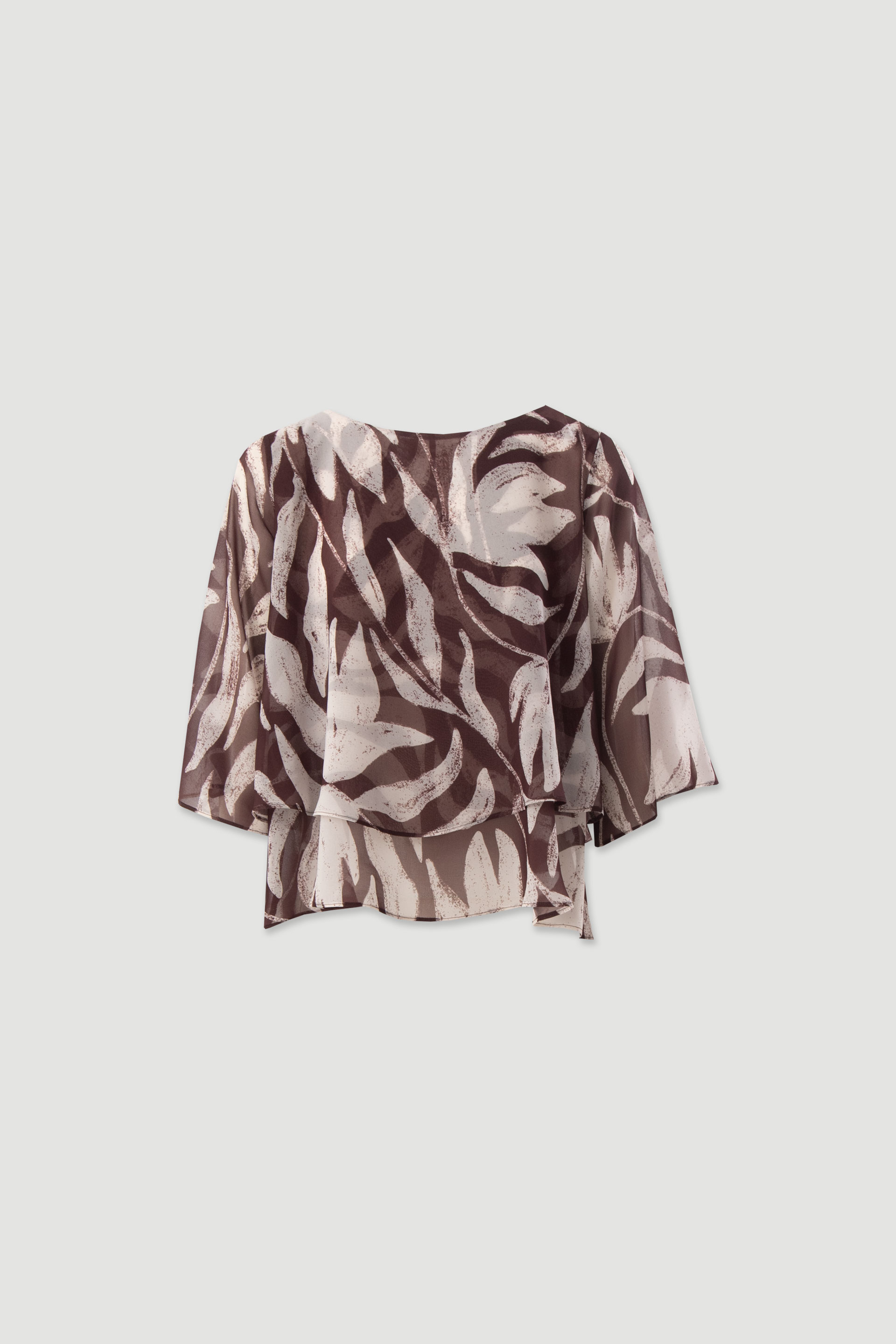 Fluid printed tunic with layered effect