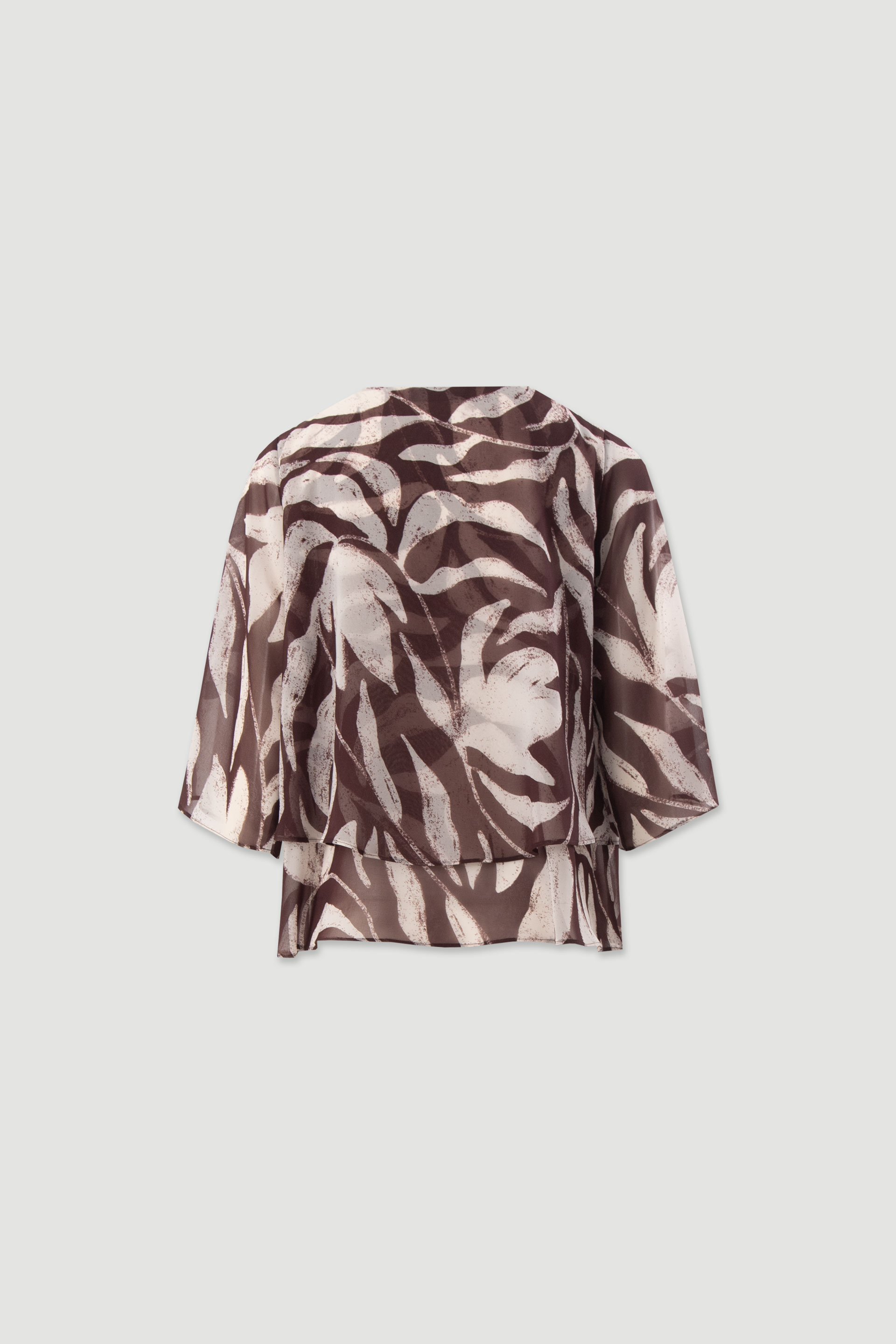 Fluid printed tunic with layered effect