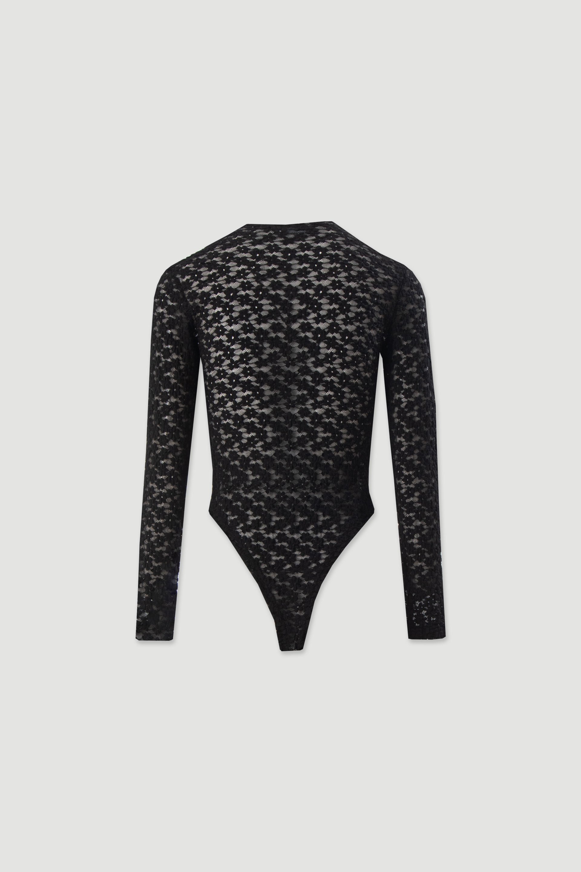 Floral lace bodysuit with high neck