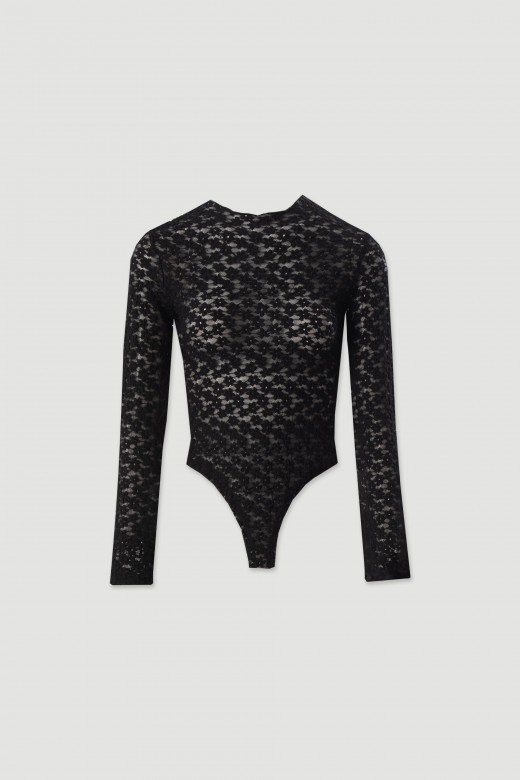 Floral lace bodysuit with high neck Floral lace bodysuit with high neck