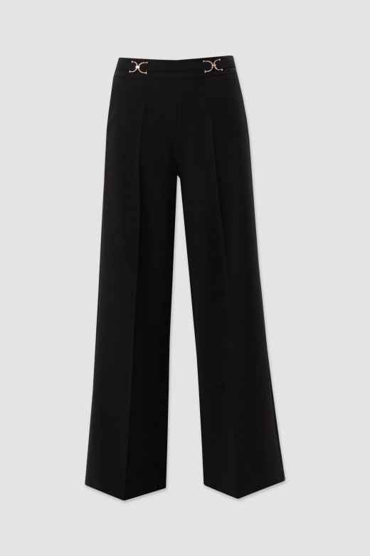 Wide leg trousers with metallic details Wide leg trousers with metallic details