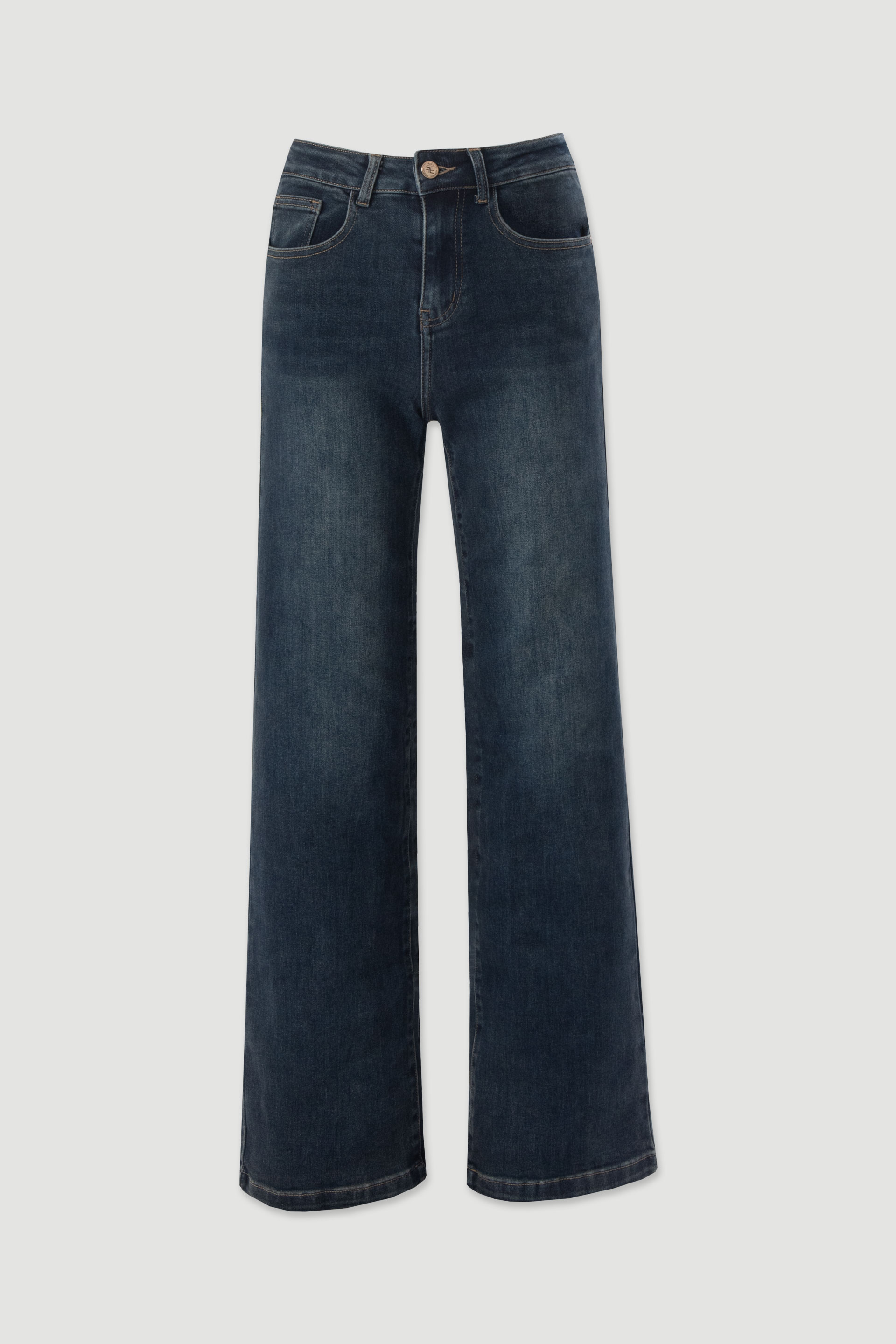 High-waisted wide leg jeans