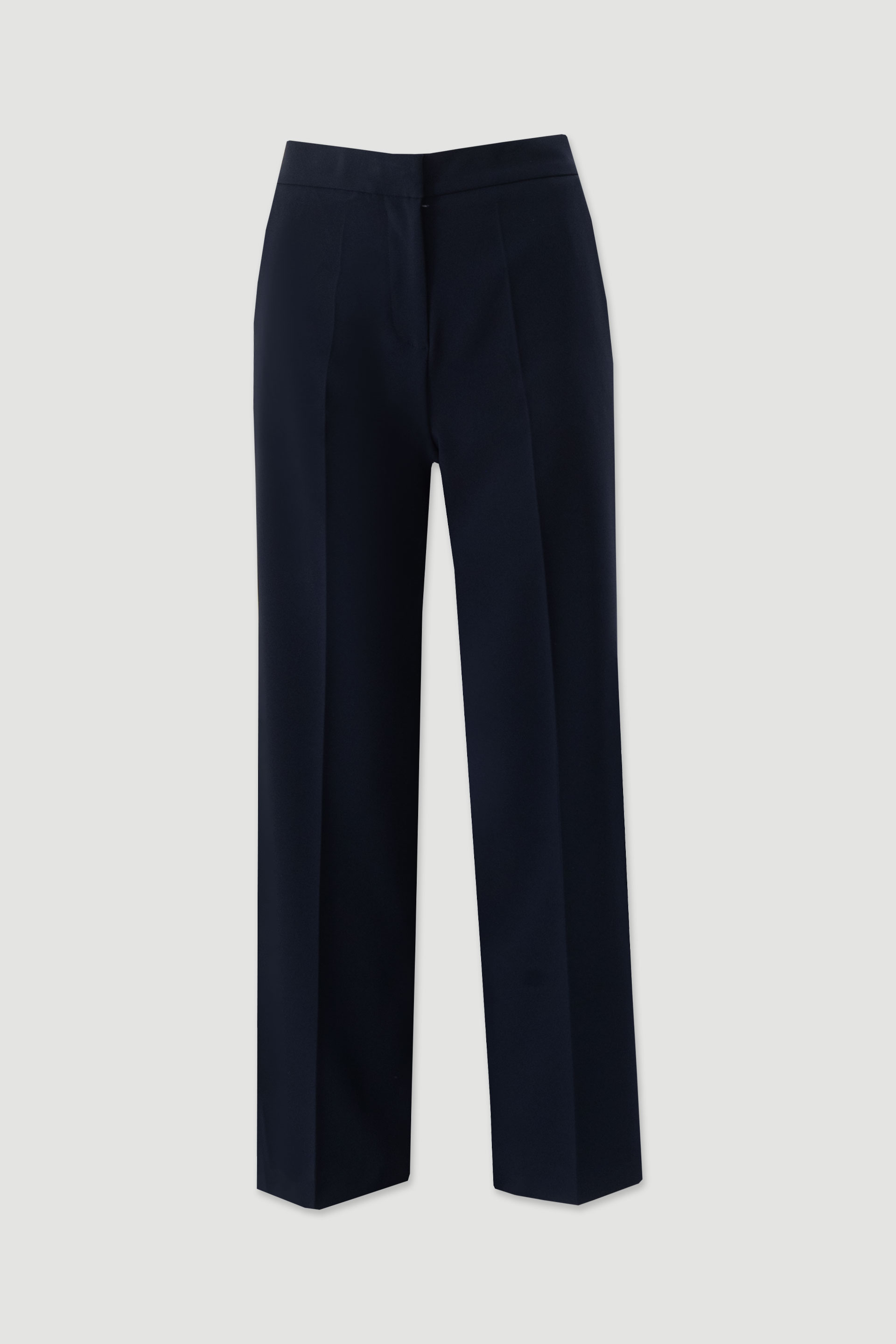Straight trousers with customised elastic belt