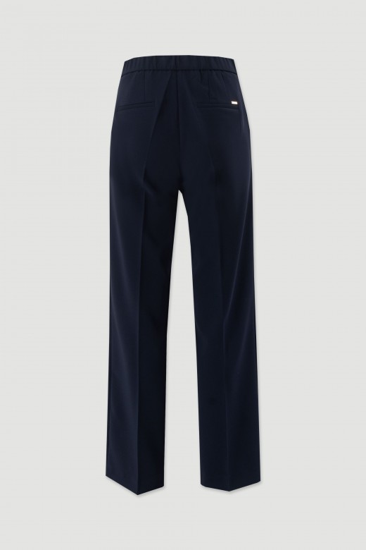 Straight trousers with customised elastic belt Straight trousers with customised elastic belt