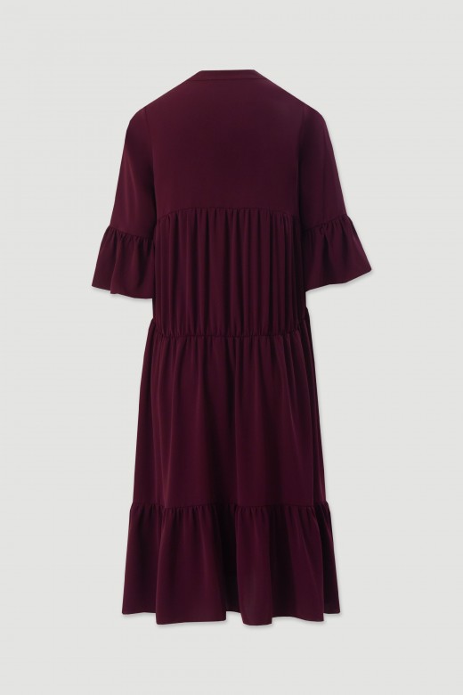Fluid midi dress with ruffles Fluid midi dress with ruffles
