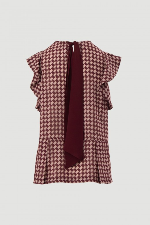 Fluid printed tunic with back tie Fluid printed tunic with back tie