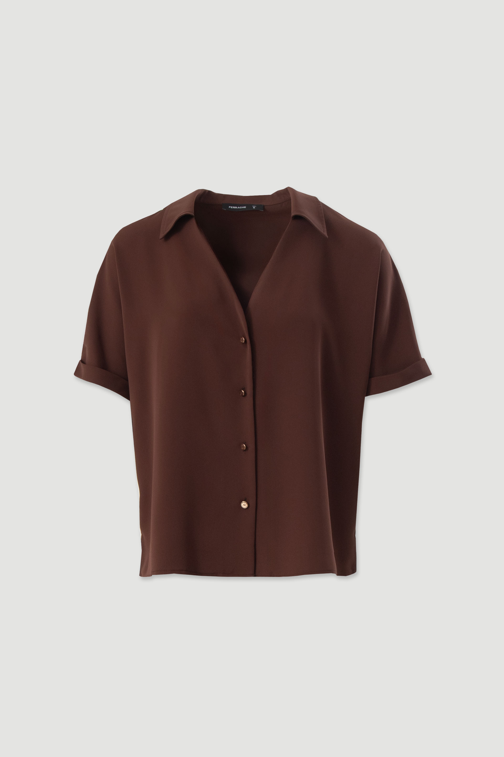 Blusa fluida com decote em v