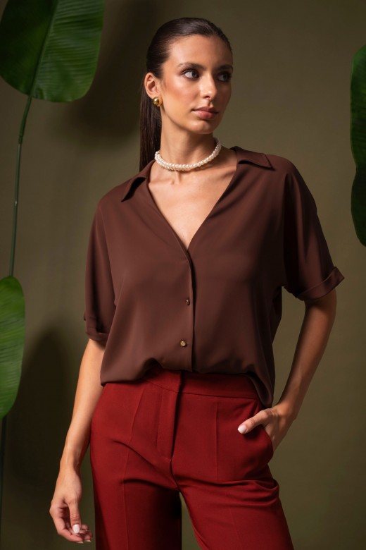 Fluid blouse with v-neckline Fluid blouse with v-neckline