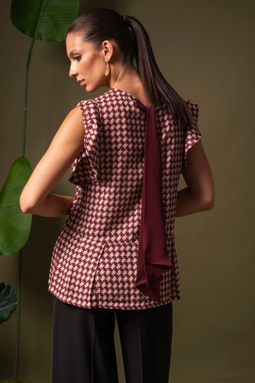 Fluid printed tunic with back tie Fluid printed tunic with back tie